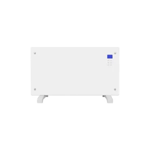 Decorative white radiator with LCD touch screen