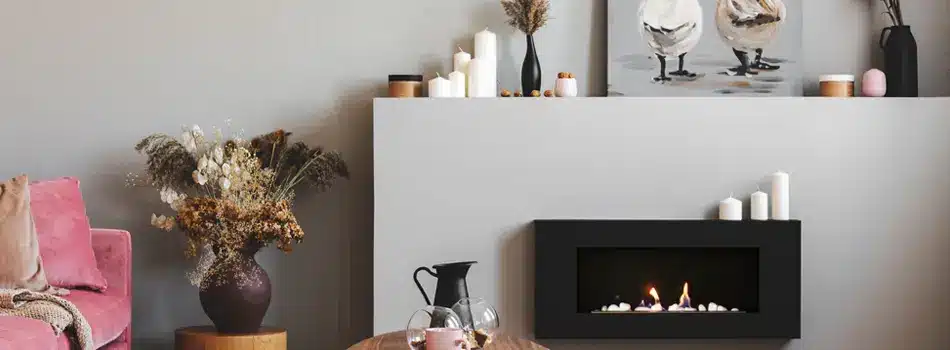 Which decoration above electric fireplace?