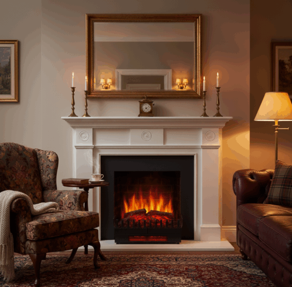 Log fire with flame effect and 2000W heating Chemin'Arte