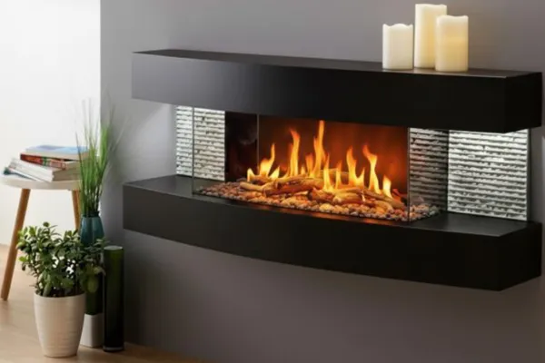 cheminee murale lounge noire 120cm