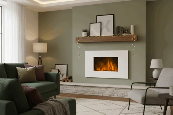 cheminee murale white loft 90cm