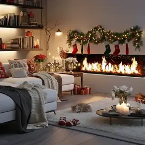 cheminee electrique encastrable 3D 150 cm Noel