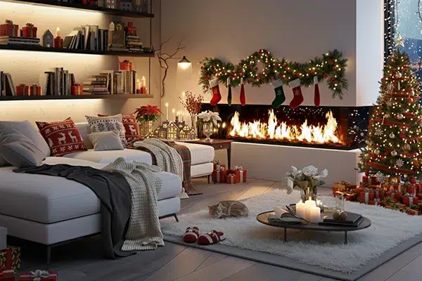 cheminee electrique encastrable 3D 150 cm Noel