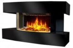 Caminetto elettrico da parete Lounge Medium Nero 82cm 2000W - immagine 3