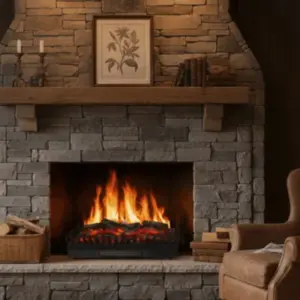 cheminee electrique a buches effet flammes xl 67cm