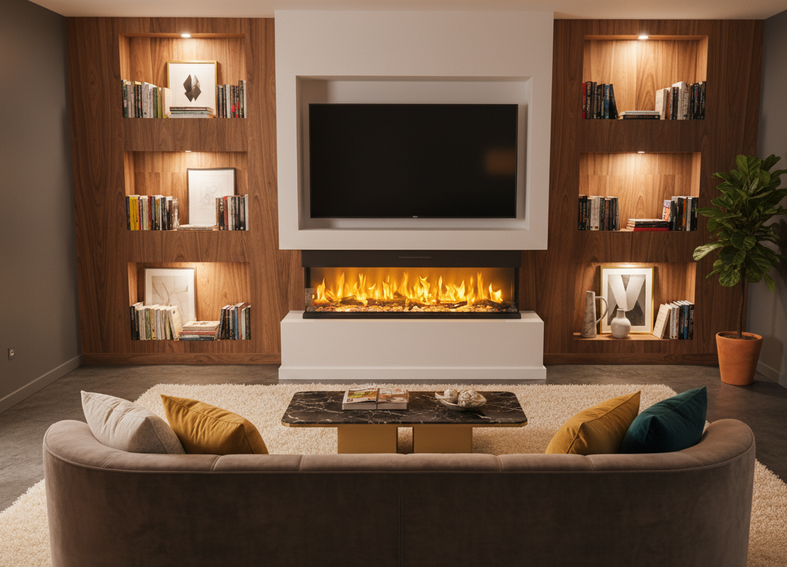 3D 180 cm.1.1.2 Inbouw elektrische haard 3D 180 cm - Afbeelding 1