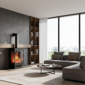 Cheminée électrique à poser Majestic 3D avec conduit décoratif.1