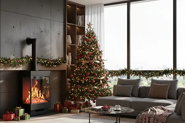 cheminee electrique a poser majestic 3d avec conduit decoratif 1