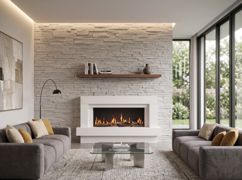 Chemin'Arte Cheminée électrique à poser Linea 3XL 152 cm Ambiance 1