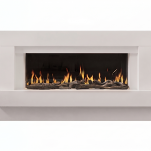 Chemin'Arte Cheminée électrique à poser Linea 3XL 152 cm Fond Blanc