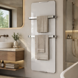 CHEMIN'ARTE Sèche serviettes design Blanc 1200W Ambiance 2