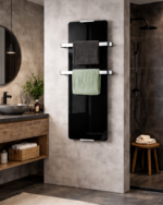 CHEMIN'ARTE Sèche serviettes design Noir 1200W Ambiance 2