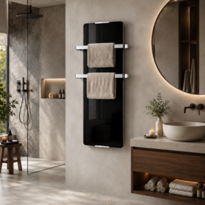 CHEMIN'ARTE Sèche serviettes design Noir 1200W Ambiance 3