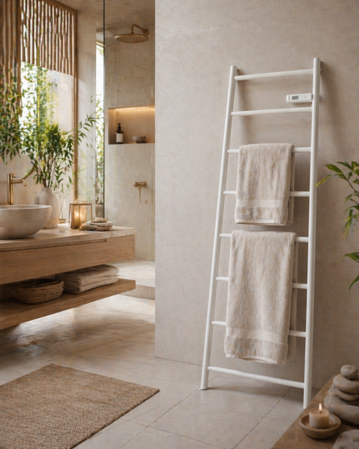 CHEMIN'ARTE Sèche serviettes design échelle 250W Ambiance 1