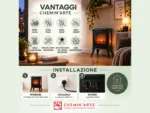 Camino elettrico Fire Glass da 45 cm con effetto fiamma 3D Chemin’Arte, installazione