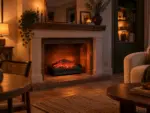 Chimenea eléctrica de leña decorativa LED, ambiente 4