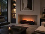 Chimenea eléctrica de leña decorativa con efecto de llama LED 3XL 110cm – Calefactor de 2000 W, ambiente 2