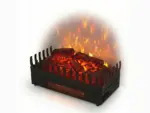 Chimenea eléctrica de leña decorativa con efecto de llama LED y calefactor de 2000 W, vista del producto