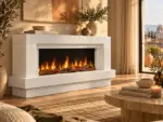 Chimenea eléctrica de diseño de sobremesa Linéa 3XL 152 cm, ambiente 1