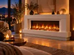 Chimenea eléctrica de diseño de sobremesa Linéa 3XL 152 cm, ambiente 2