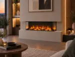 Cheminee electrique Encastrable 3D 150 cm, ambiance 1