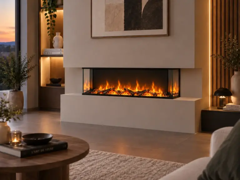 Chimenea empotrable eléctrica 3D 152cm, ambiente 1