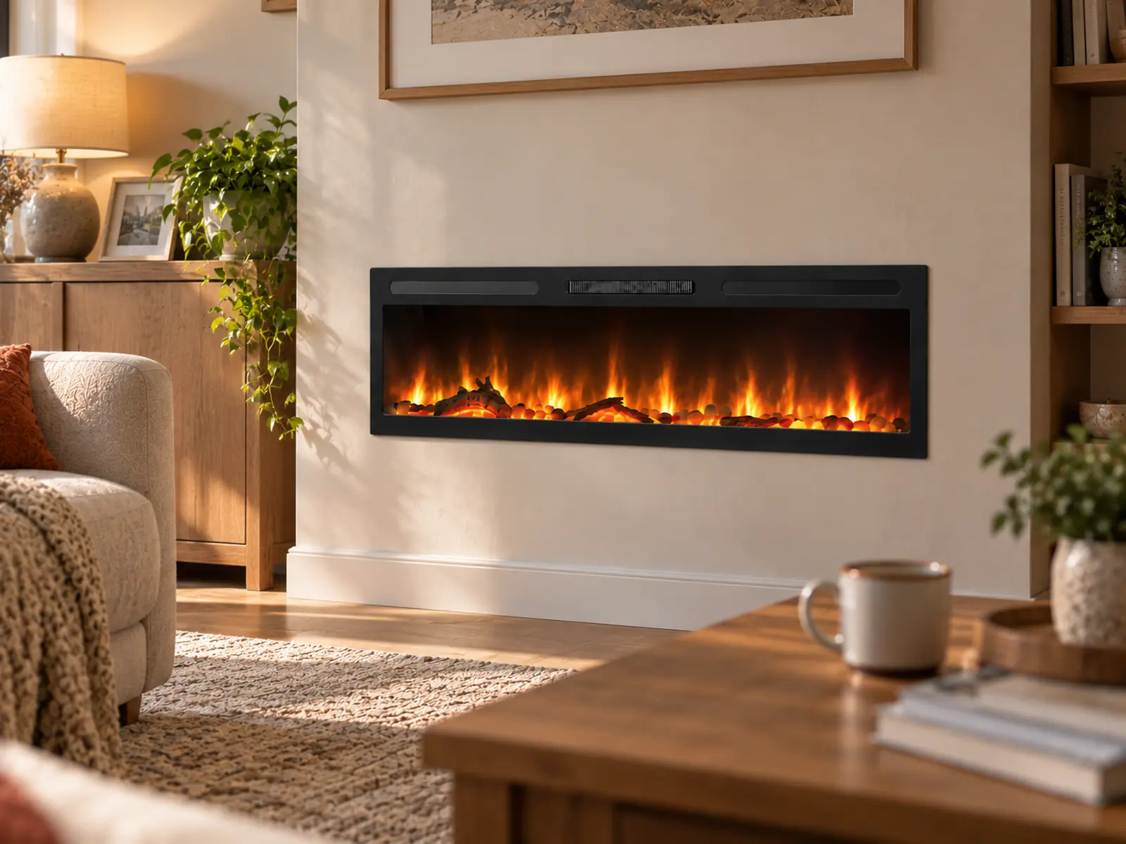 Cheminée électrique encastrable Élysée 3XL 152cm, ambiance 1