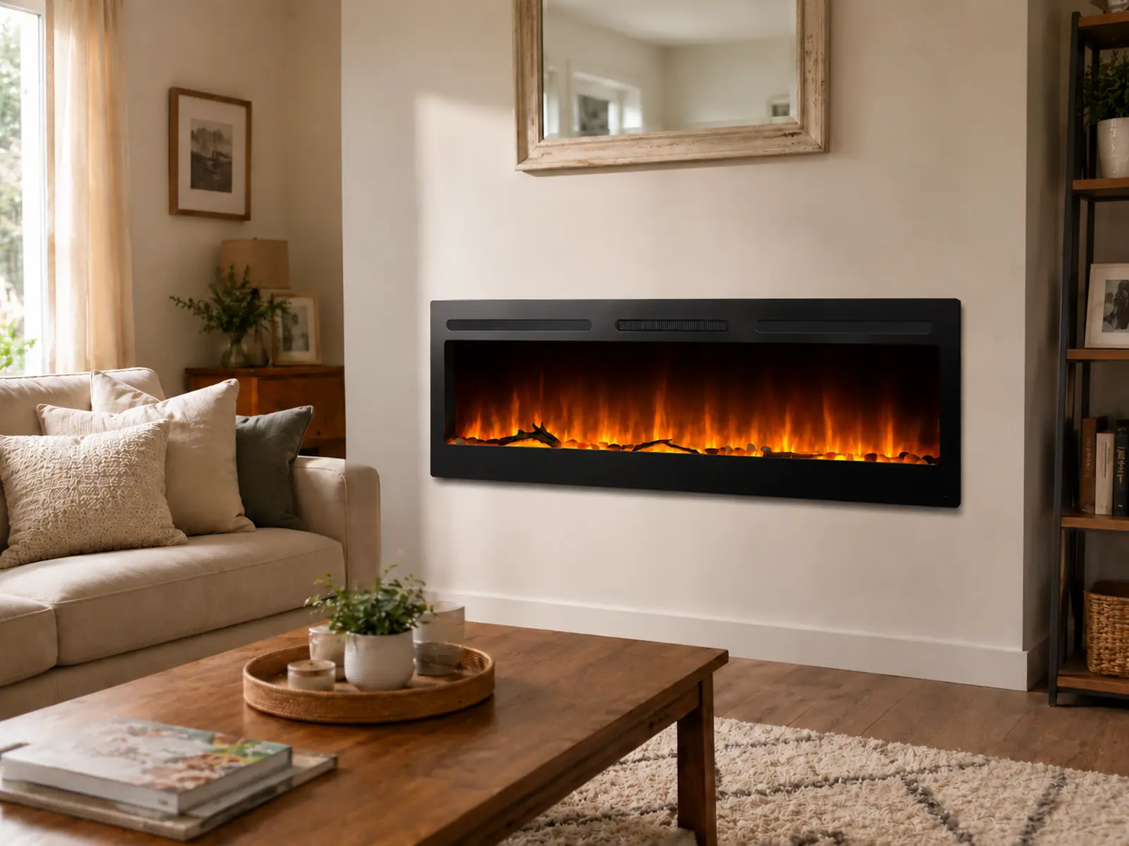 Cheminée électrique encastrable Élysée 3XL 152cm, ambiance 2 Cheminée électrique encastrable Élysée 3XL 152cm, ambiance 2
