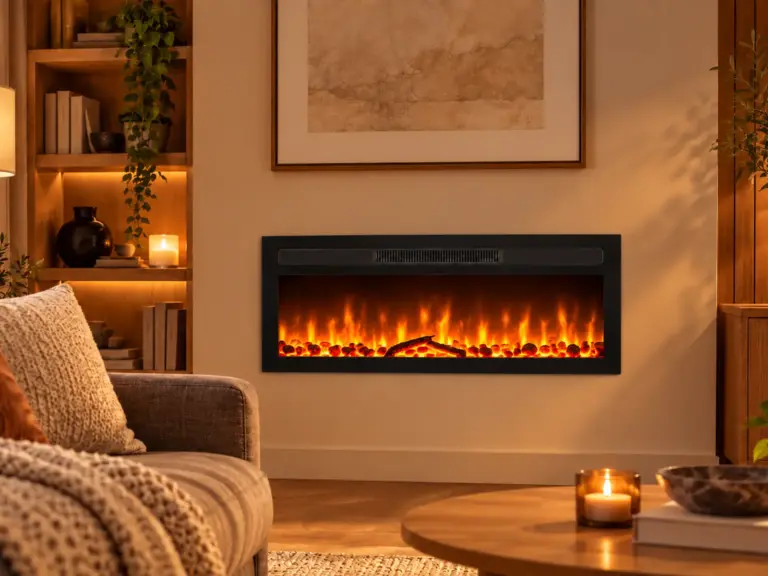 Chimenea eléctrica empotrable Élysée XXL 120cm, ambiente 1