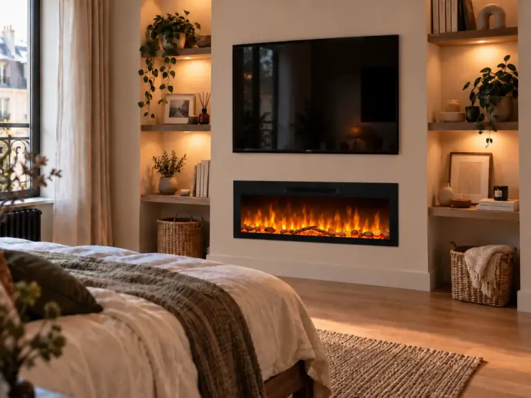 Chimenea eléctrica empotrable Élysée XXL 120cm, ambiente 2