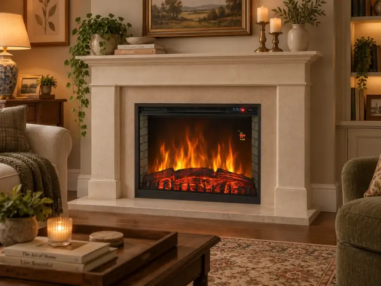 Chimenea empotrable eléctrica Oxford XL 2000W, ambiente 2