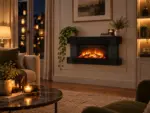 Caminetto elettrico da parete Lounge Medium Nero 82cm 2000W, ambientazione 3