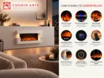 Cheminee electrique Murale Quartz 121cm, fonctions