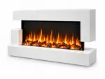 Quartz 121cm elektrische wandhaard, driekwartaanzicht