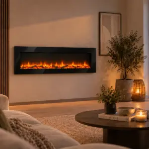 Cheminee electrique Murale Volcano 5XL 182 cm, ambiance 1