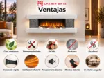 Chimenea eléctrica de pared Lounge design blanco 120cm 2000W, ventajas