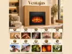 Chimenea eléctrica de suelo AMBRA – Efecto llamas LED – Paneles de madera, ventajas