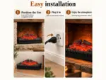 Electric log fire 46 cm, installation