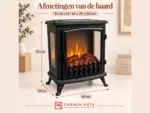 Elektrische haard Fire Glass 45 cm met 3D-vlammeffect Chemin’Arte, afmetingen