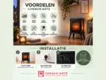 Elektrische haard Fire Glass 45 cm met 3D-vlammeffect Chemin’Arte, installatie