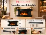 Elektrische haard Wall Lounge Medium Zwart 82cm, installatie