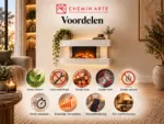 Elektrische wandhaard Lounge Medium Wit 82cm, voordelen