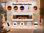 Elektrische wandhaard Lounge Wit 120cm, functies
