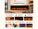 Elysée Infinity 228cm built-in electric fireplace, features