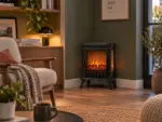 Camino elettrico Fire Glass da 45 cm con effetto fiamma 3D Chemin’Arte, ambientazione 4