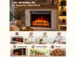 Inserto eléctrico empotrado Oxford 2XL con efecto de llama LED, ventajas