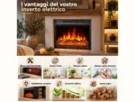 Inserto elettrico da incasso Oxford 2XL con effetto fiamma a LED, vantaggi
