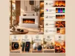 Linéa 3XL 152 cm Design Freestanding Electric Fireplace, features