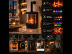 Majestic 3D freestanding electric fireplace with decorative chimney pipe, features