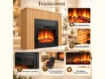 Stand-Elektrokamin AMBRA – LED-Flammeneffekt – Holzlamellen-Design, Funktionen